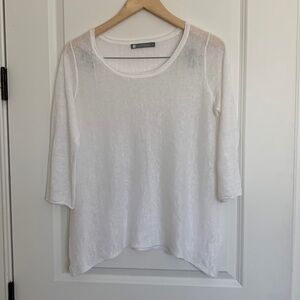 InCashmere Women’s Linen Tunic Top White S